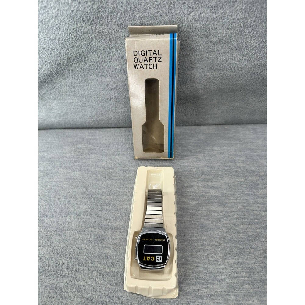 CATERPILLAR DIESEL POWER Digital Quartz Silver Tone StrecthBand Watch
